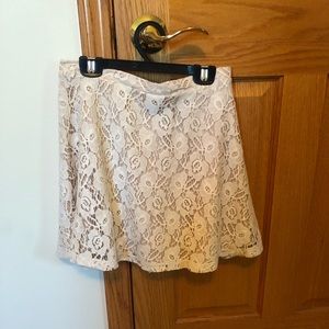 White Floral Lace Skirt